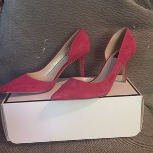 Pink velvet heels 6.5